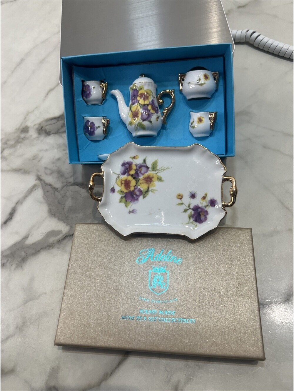 Adeline Hand Made Mini Tea Set Collectibles Fine Porcelain